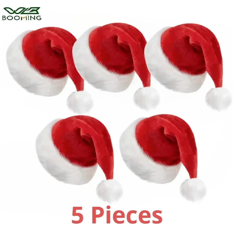 Santa Hat Plush - Topi Natal mewah anak-anak dewasa, 5/1