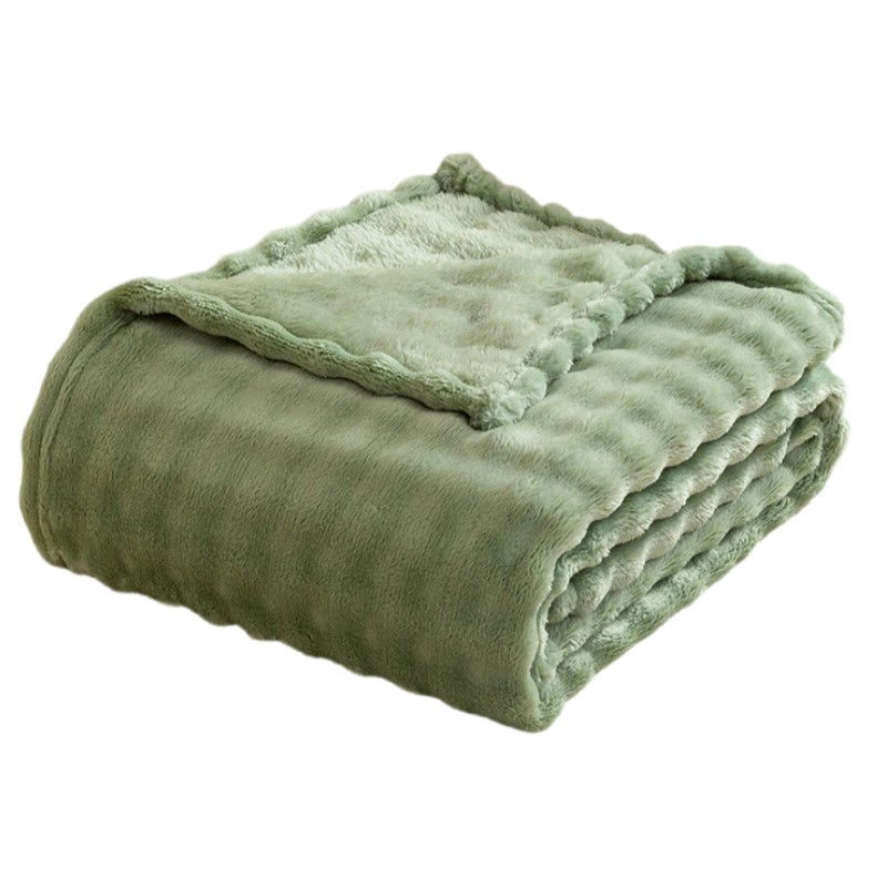 Christmas Throw Blanket - Selimut Bulu Sage Green untuk Sofa,