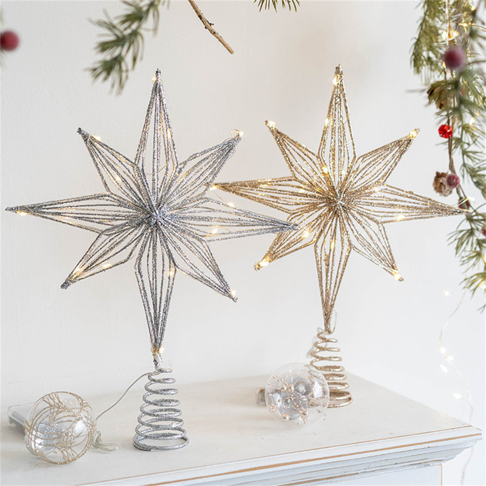 Star Tree Topper - Hiasan pohon Natal bintang dengan tali