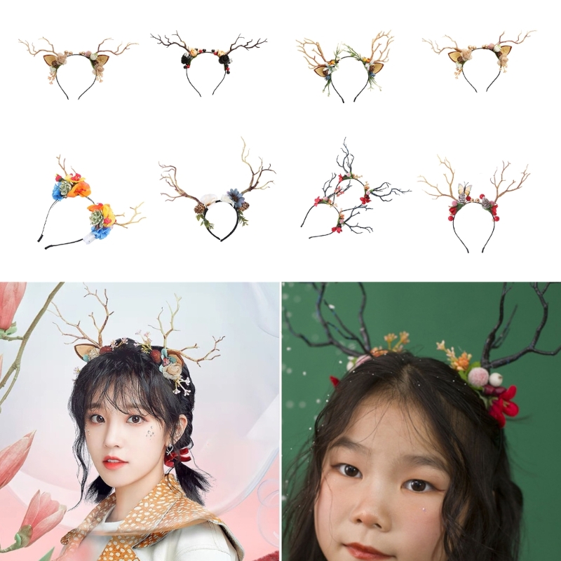 Reindeer Antlers Headband - Cabang Tanduk Rusa Bentuk Rambut Hoop