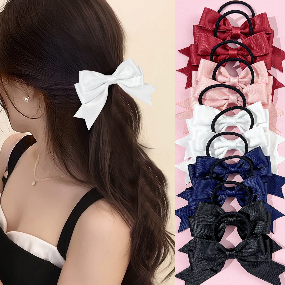Ribbon Bow Gift - 2 Buah Ikat Rambut Pita, Manis