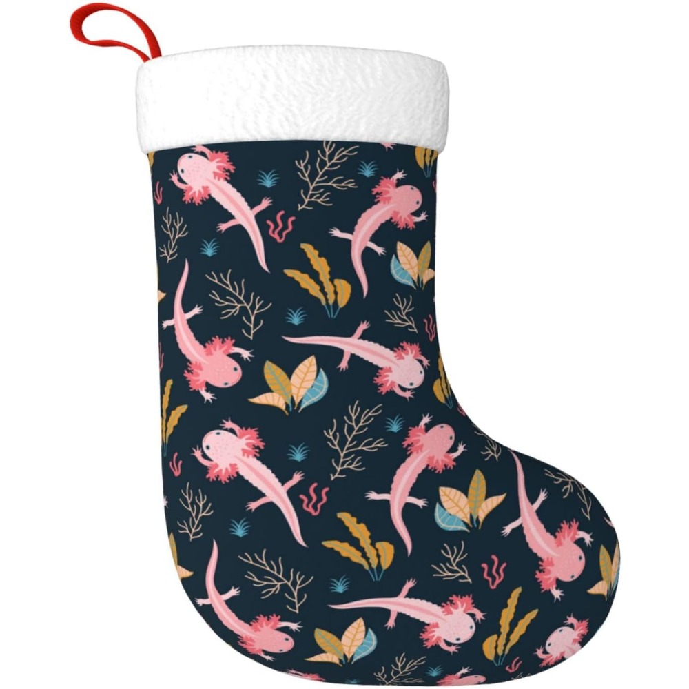 Christmas Stocking Hanging - Stoking Natal Axolotl Lucu Stoking Dekorasi
