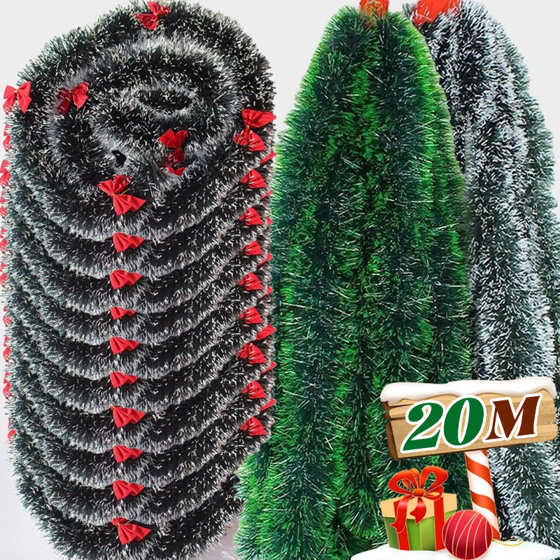 Tinsel Garland Decoration - Pita Natal, Hiasan Glitter, Garland, Karangan