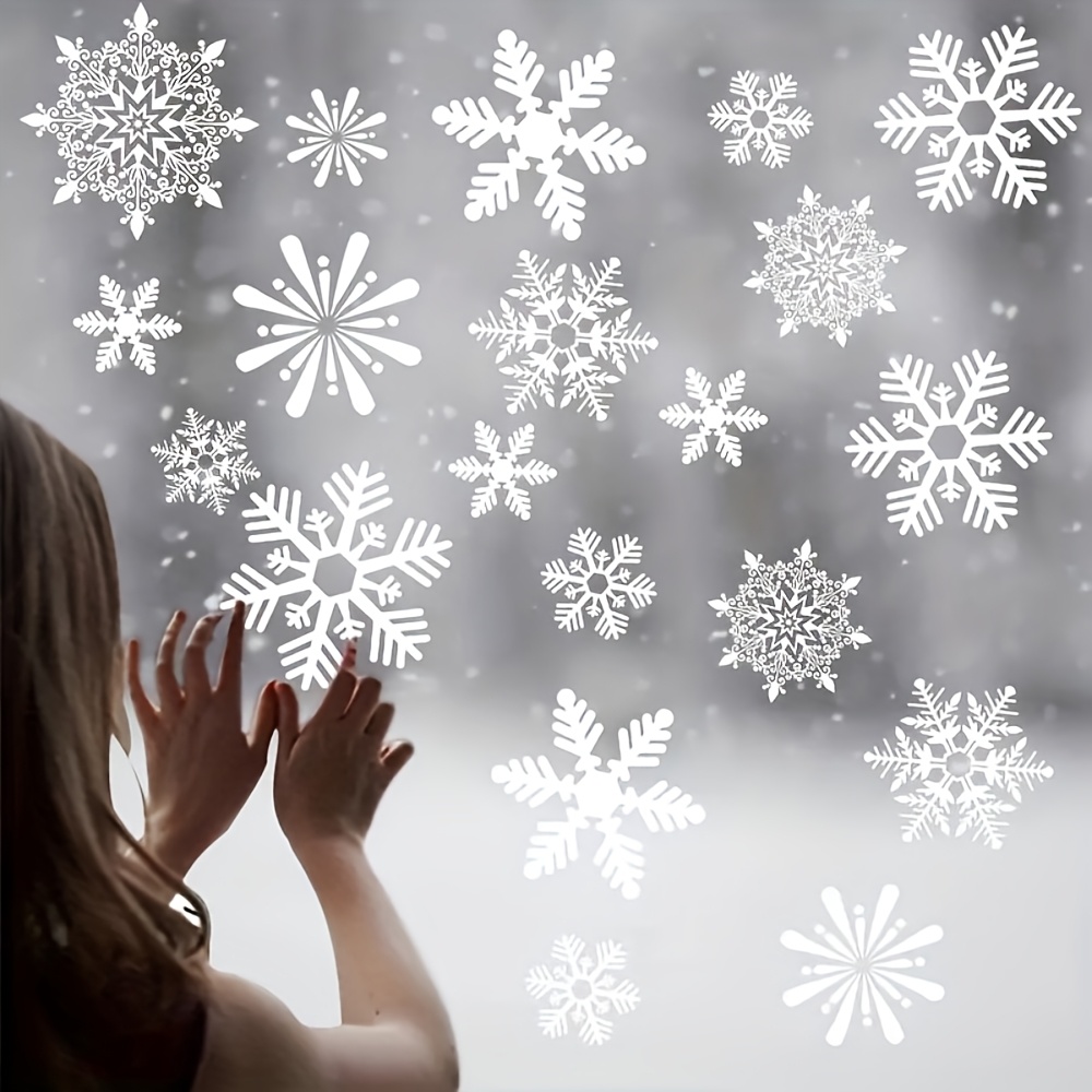 Snowflake Window Decal - 137Pcs Stiker Salju Musim Dingin Statis