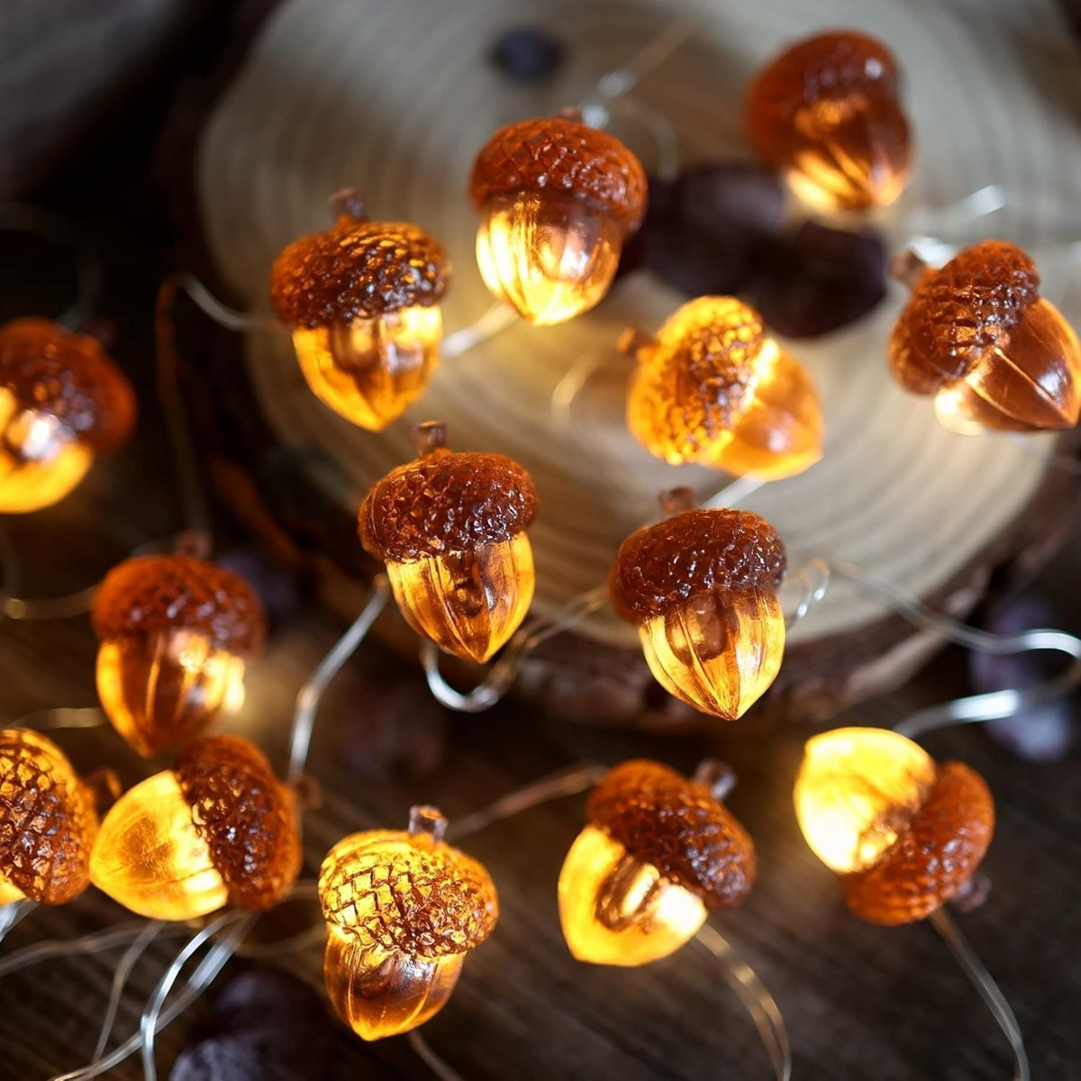 Led Fairy String Lights - 30 LEDs Acorn lampu tali dekorasi
