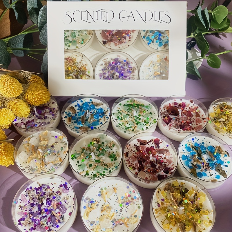 Holiday Candle Set - Set 6 lilin beraroma batu kristal
