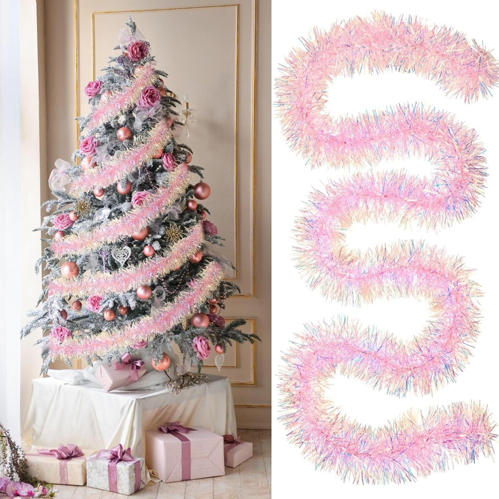 Tinsel Garland Decoration - 2M/9CM Dekorasi Natal Strip Warna-warni DIY