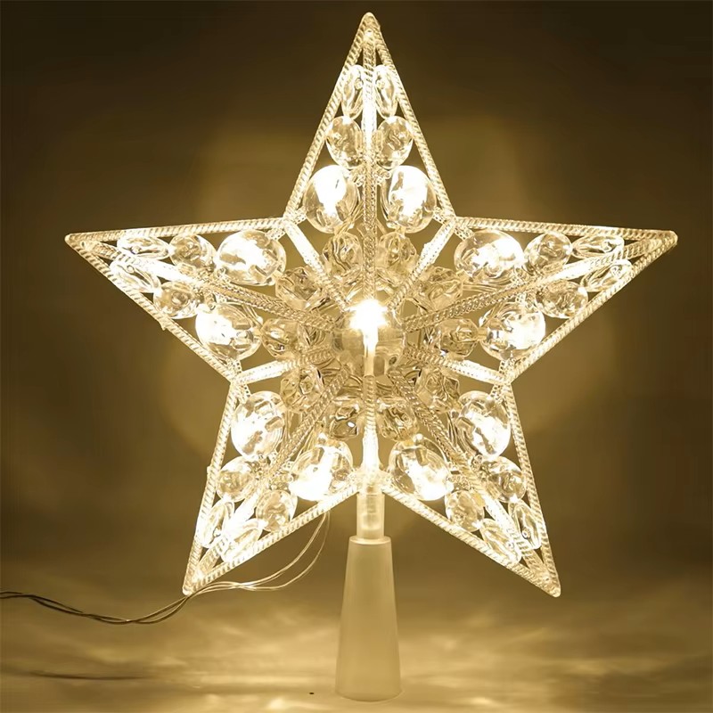 Star Tree Topper - 15Cm Puncak Pohon Natal Bersinar Bintang