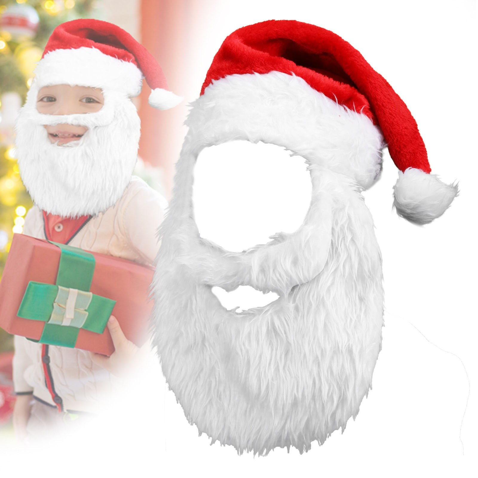 Santa Hat Plush - Baru topi Natal mewah bola dewasa