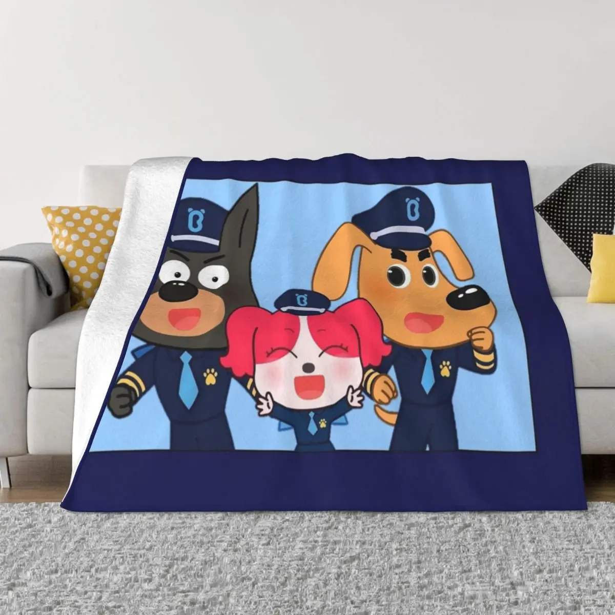 Christmas Throw Blanket - Sheriff Labrador selimut lempar serbaguna, selimut