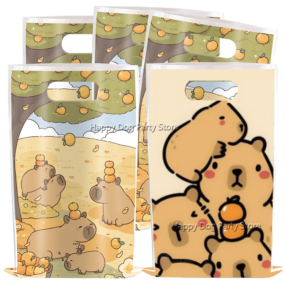 Gift Box Wrap Set - Perlengkapan Pesta Kapibara Kartun Tas Pegangan