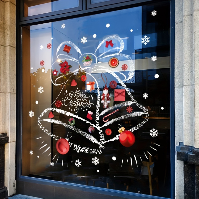 Snowflake Window Decal - Stiker Natal Stiker Pohon Salju Santa