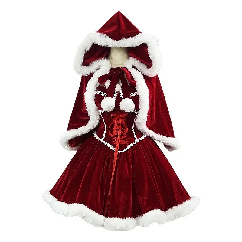 Elf Costume Christmas - Kostum Cosplay Jubah Merah Tahun Baru