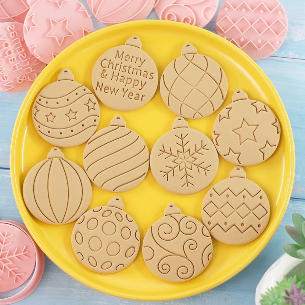 Ornament Ball Set - 11Pcs Set Cetakan Kue Natal 3D