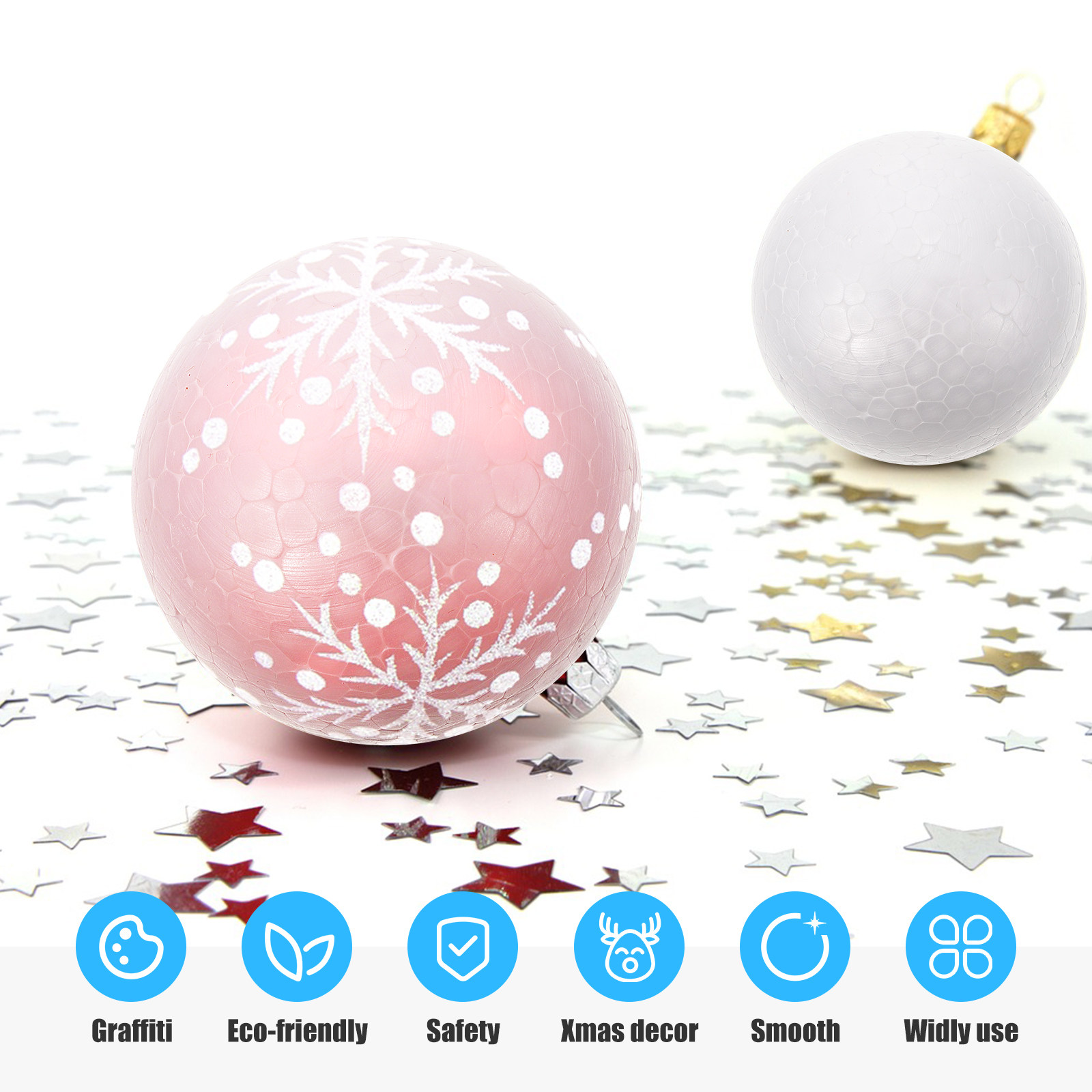 Ornament Ball Set - 20Pcs Set Bola Busa Halus untuk