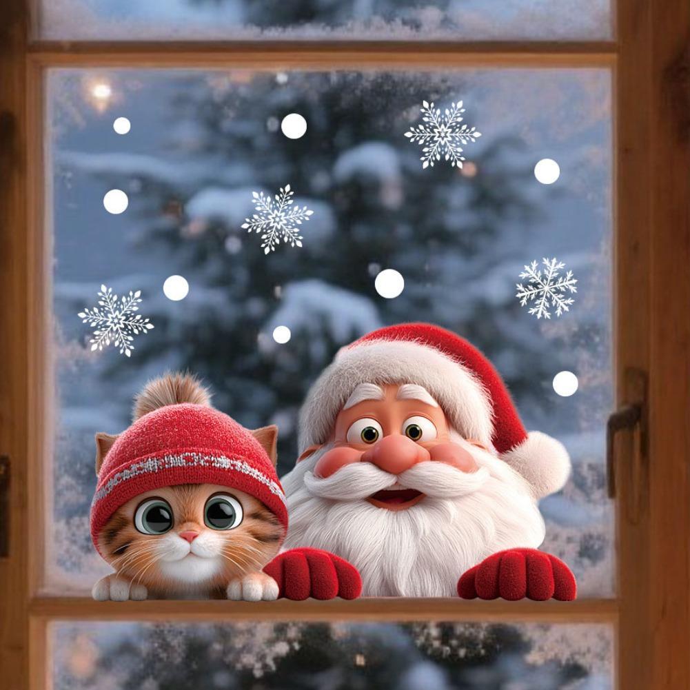 Snowflake Window Decal - 2 Buah Stiker Tempel Jendela Natal