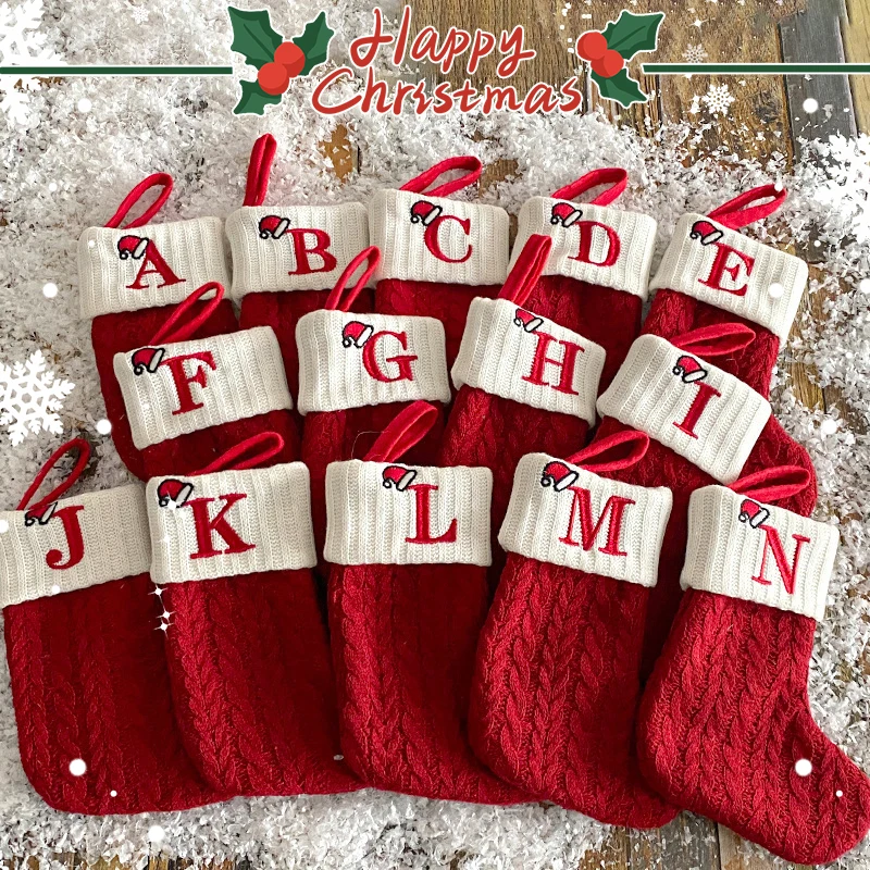 Christmas Stocking Hanging - Dekorasi Natal 2025 Huruf Dekoratif Sepatu