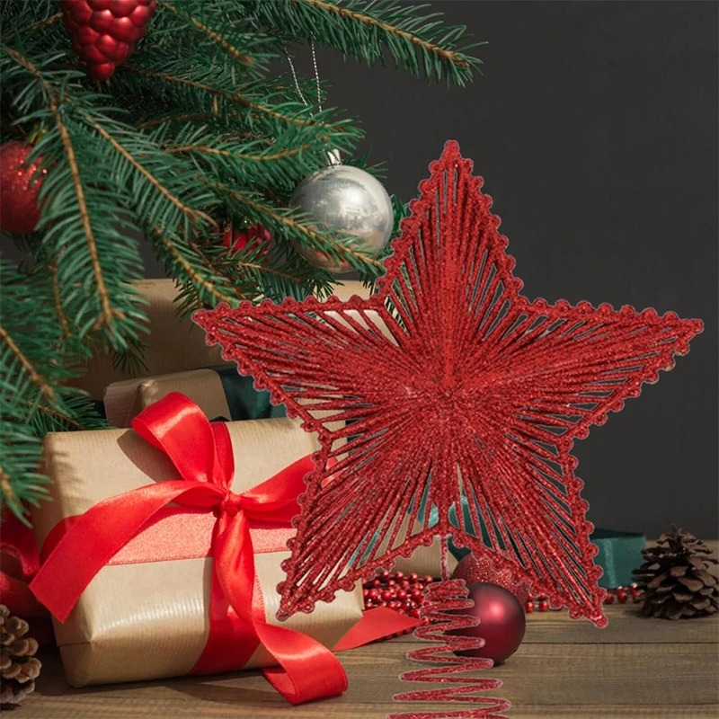 Hiasan atas pohon Natal Glitte - Star Tree Topper ulasan dan harga
