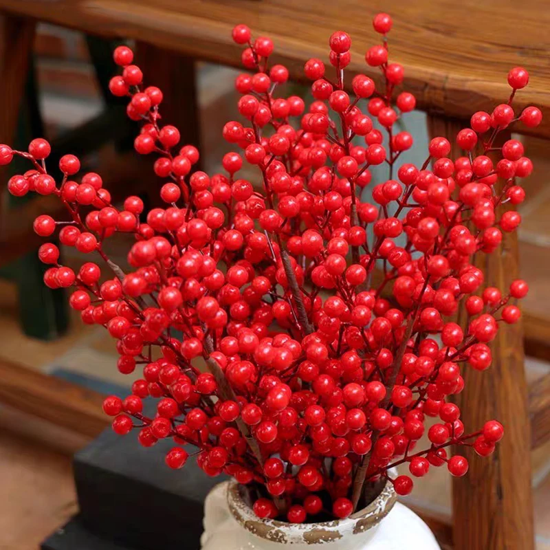 5/100x Cabang Buah Berry Merah - Christmas Wreath Fake ulasan dan harga