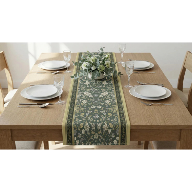 VIKAMA Taplak Meja Motif Bunga - Christmas Table Runner ulasan dan harga