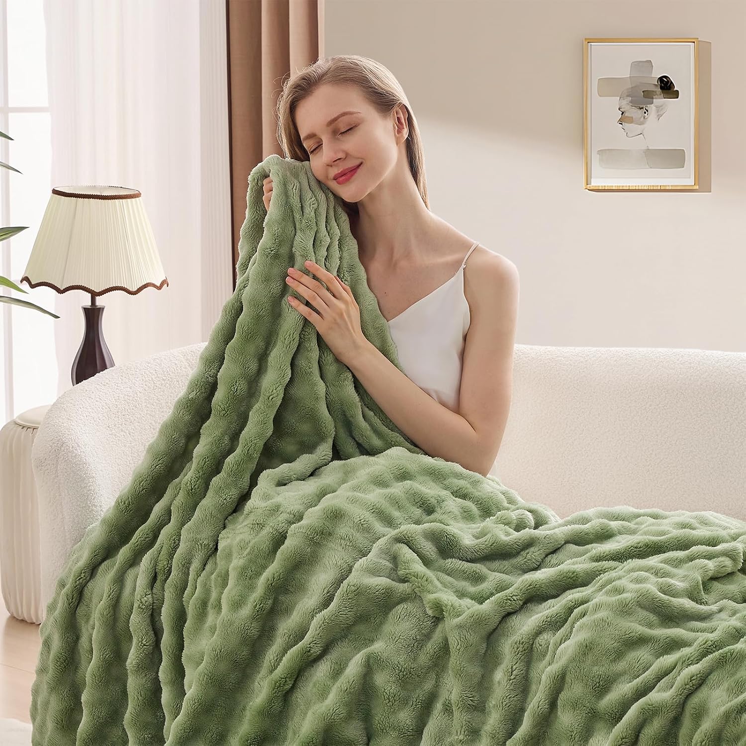 Selimut Bulu Sage Green untuk  - Christmas Throw Blanket ulasan dan harga