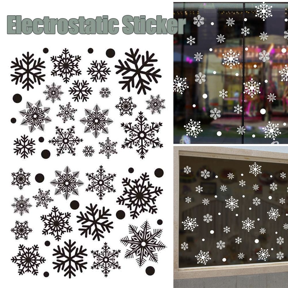30 Buah Stiker Kepingan Salju  - Snowflake Window Decal ulasan dan harga