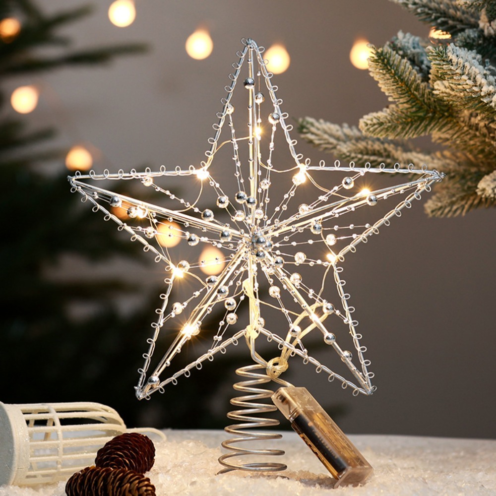 Emas/Perak LED Puncak Pohon Na - Star Tree Topper ulasan dan harga