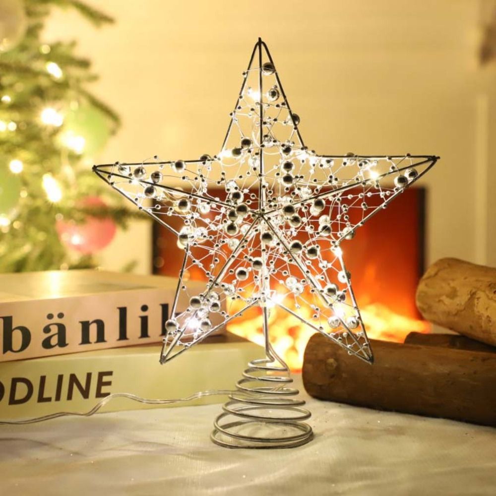 Emas/Perak LED Puncak Pohon Na - Star Tree Topper ulasan dan harga