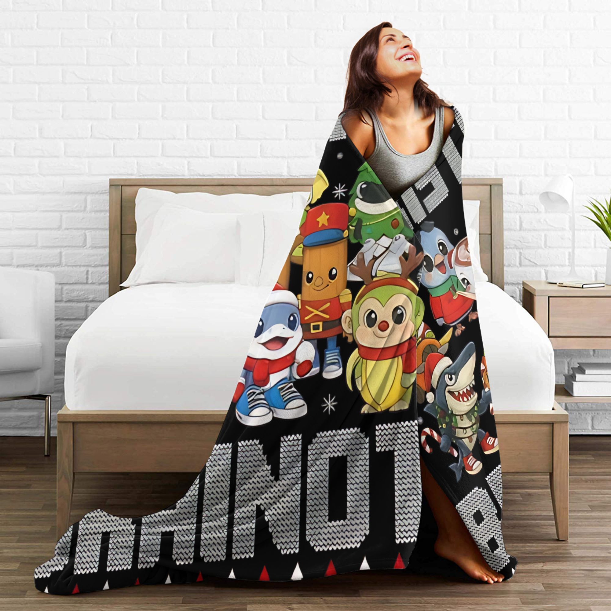 Selimut Natal Motif Italian Br - Christmas Throw Blanket ulasan dan harga