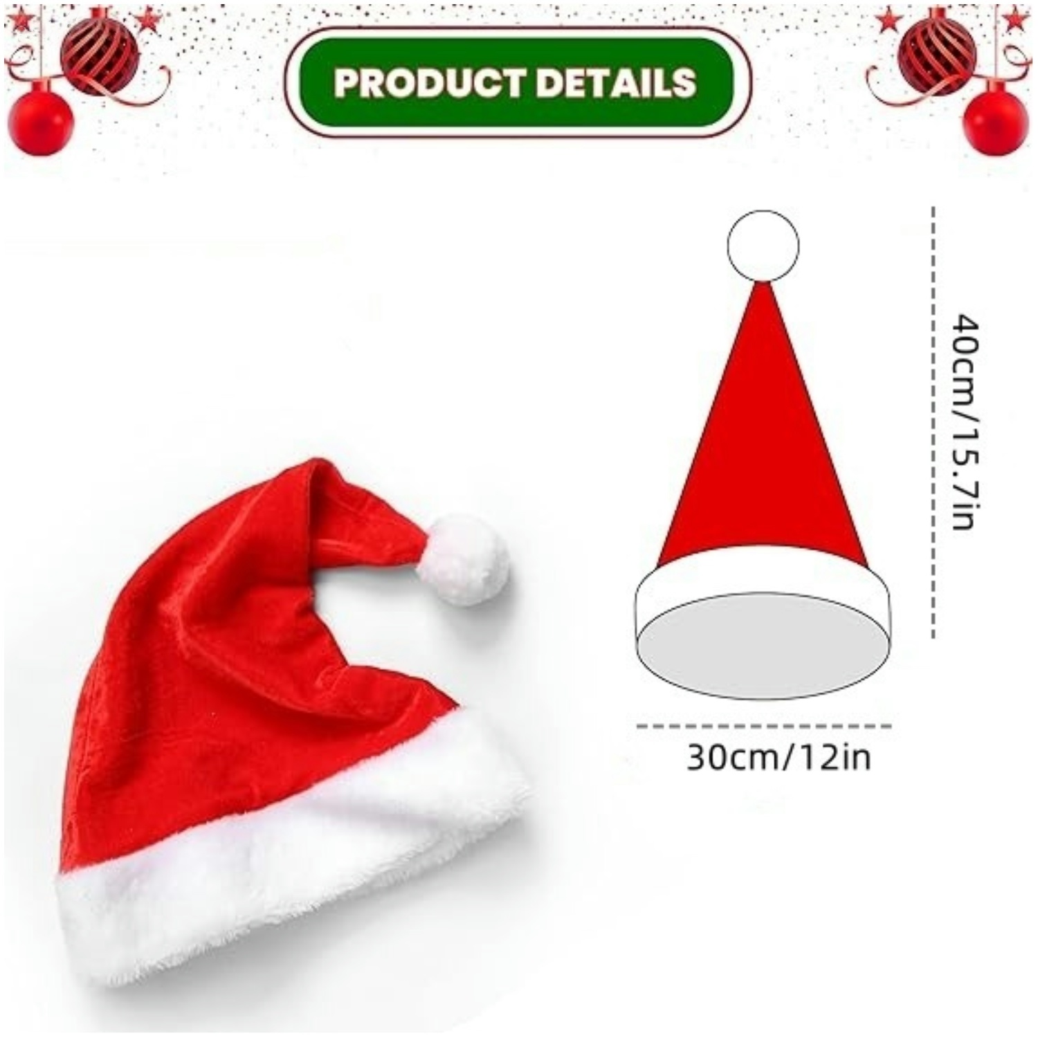Set topi Santa berbulu, dengan - Santa Hat Plush ulasan dan harga
