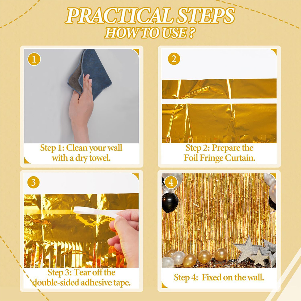 2 Paket Tirai Rumbai Foil Meta - Tinsel Garland Decoration ulasan dan harga