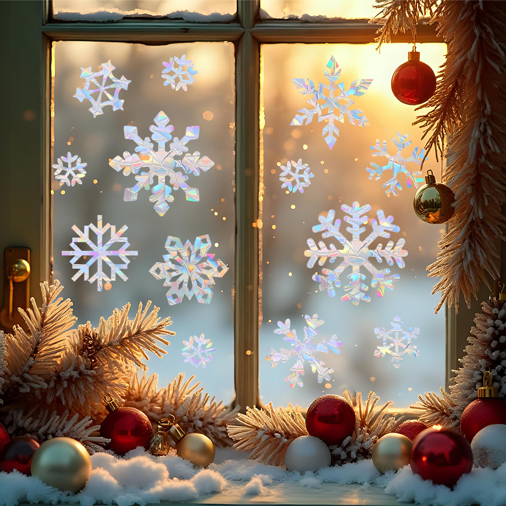 Stiker Dinding Elektrostatik M - Snowflake Window Decal ulasan dan harga