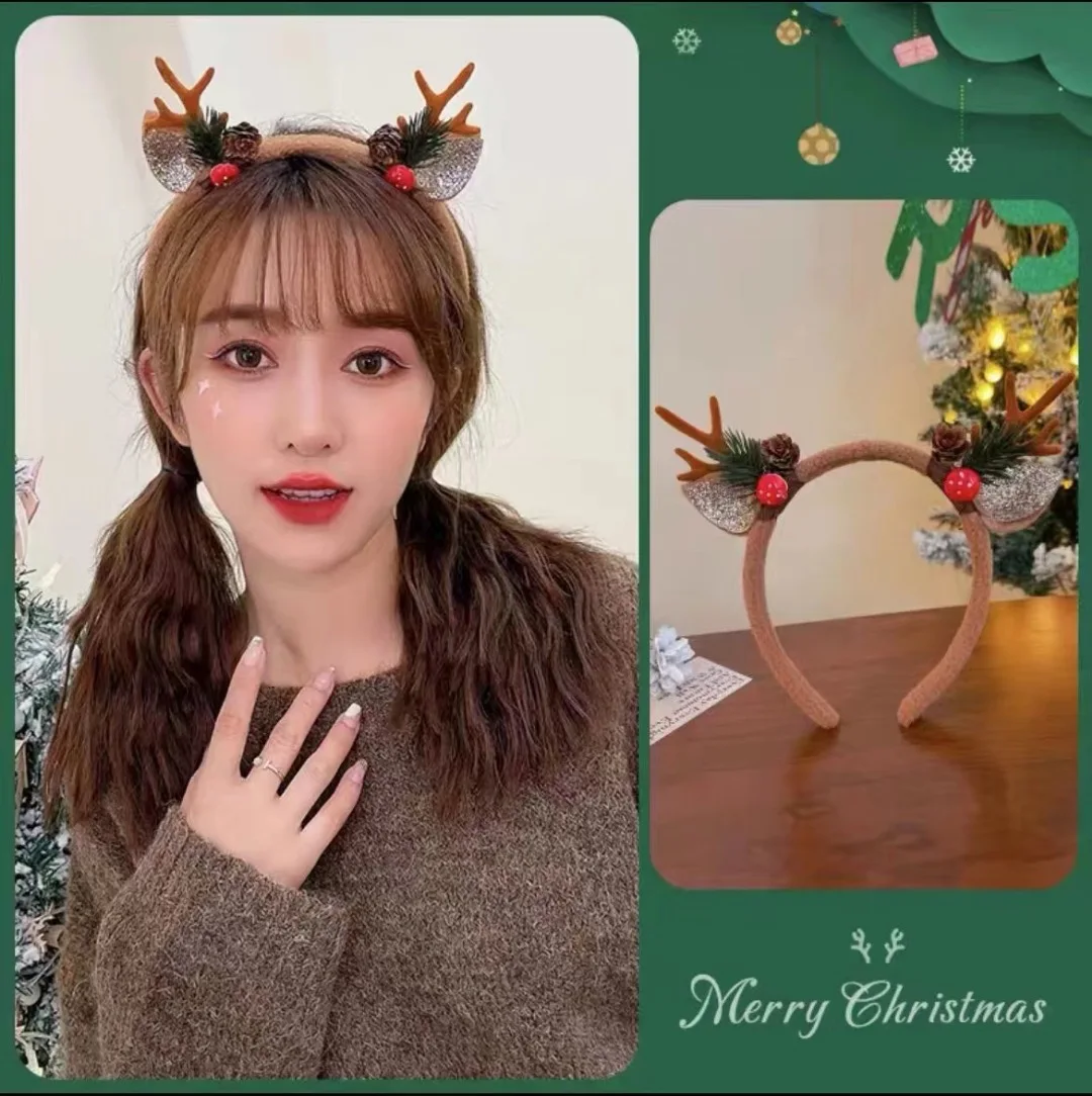 Ikat Kepala Natal Hiasan Kepal - Reindeer Antlers Headband ulasan dan harga