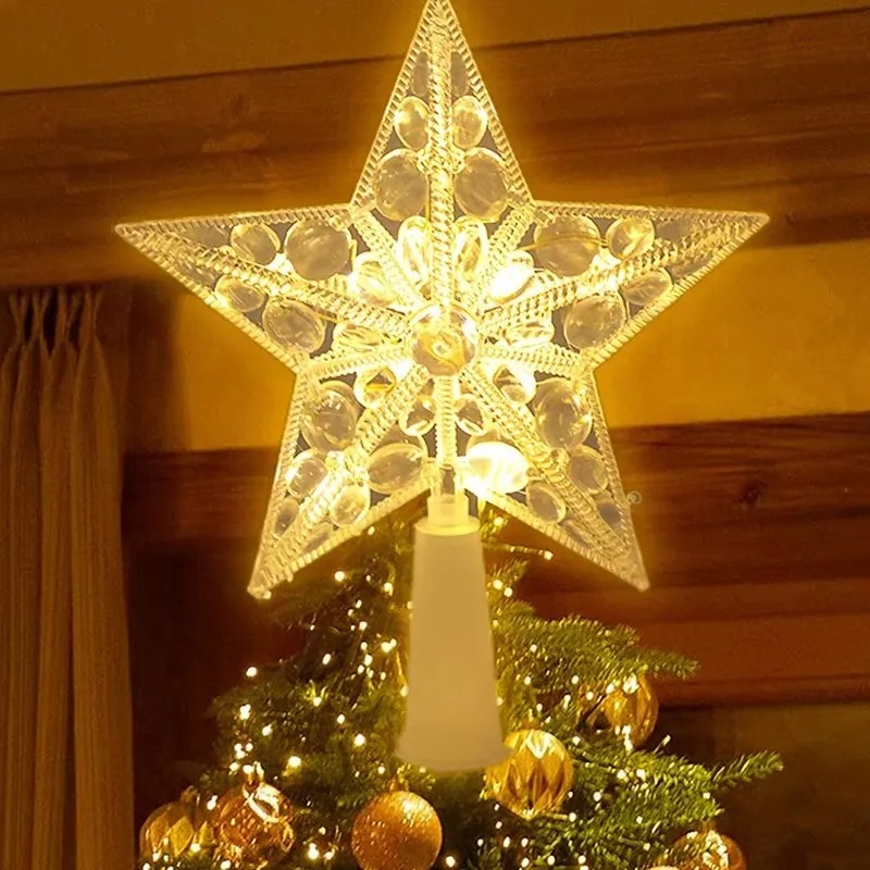 Puncak pohon Natal bersinar 15 - Star Tree Topper ulasan dan harga