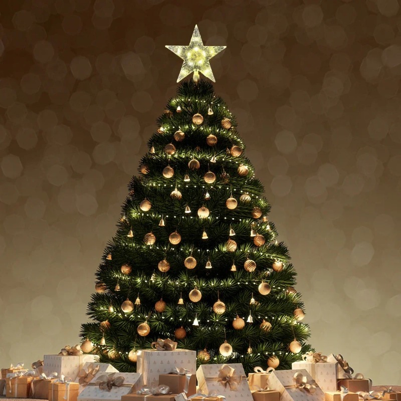 Puncak pohon Natal bersinar 15 - Star Tree Topper ulasan dan harga