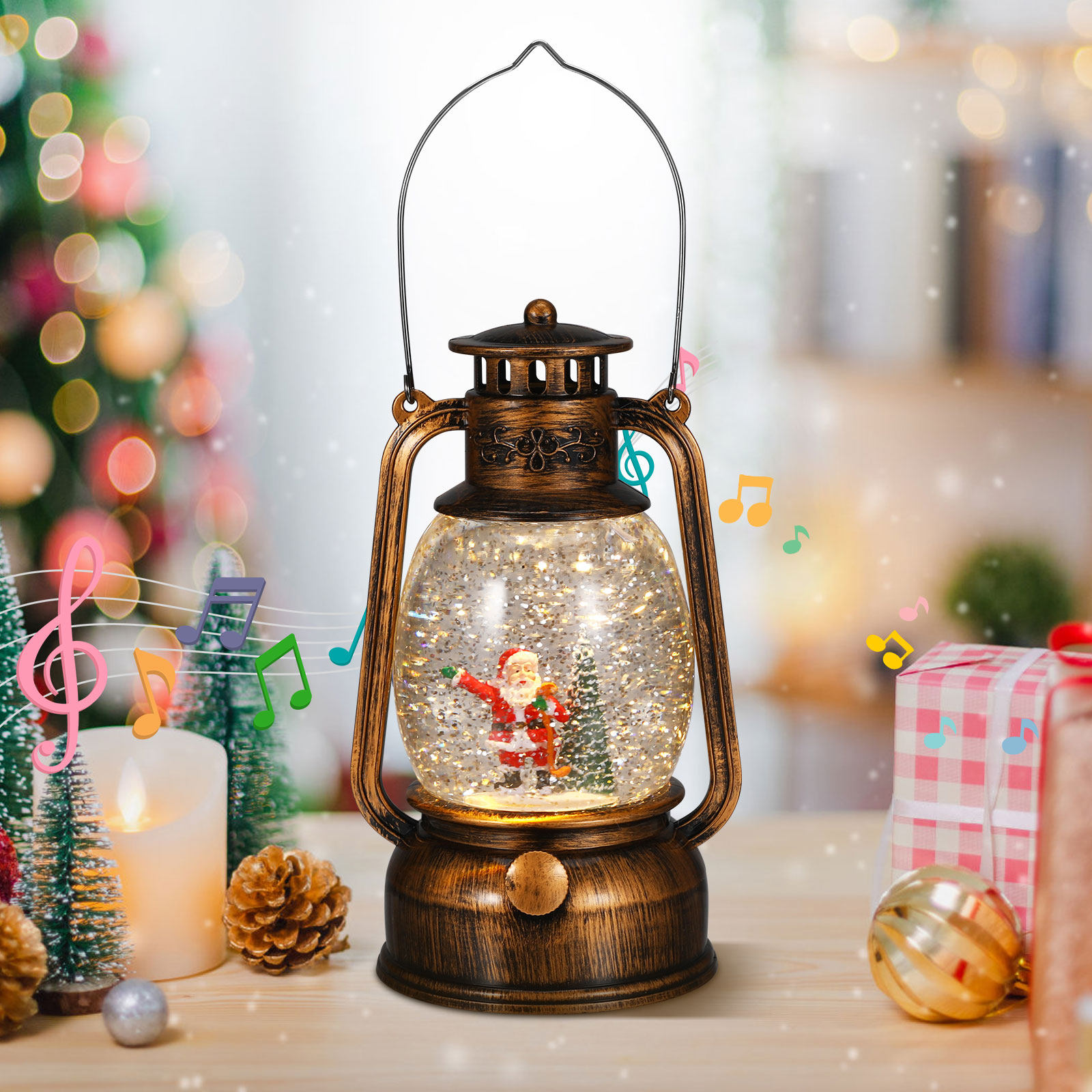 Lentera Bola Salju Natal denga - Snow Globe Musical ulasan dan harga