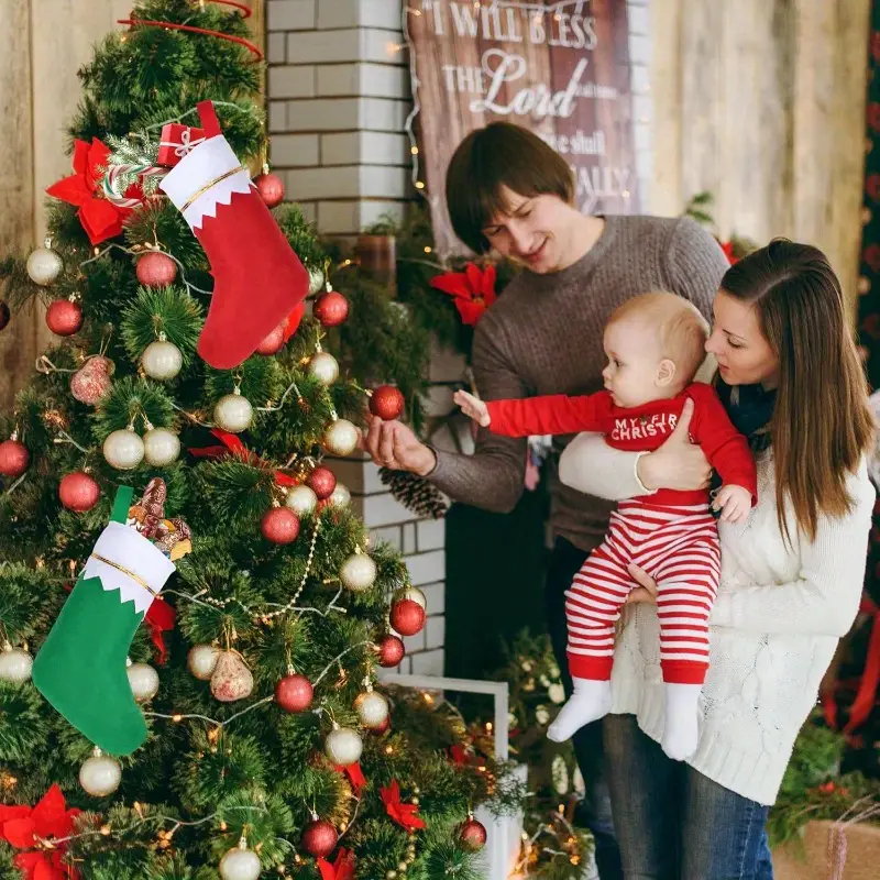 Stoking Natal Berlapis Emas Du - Christmas Stocking Hanging ulasan dan harga