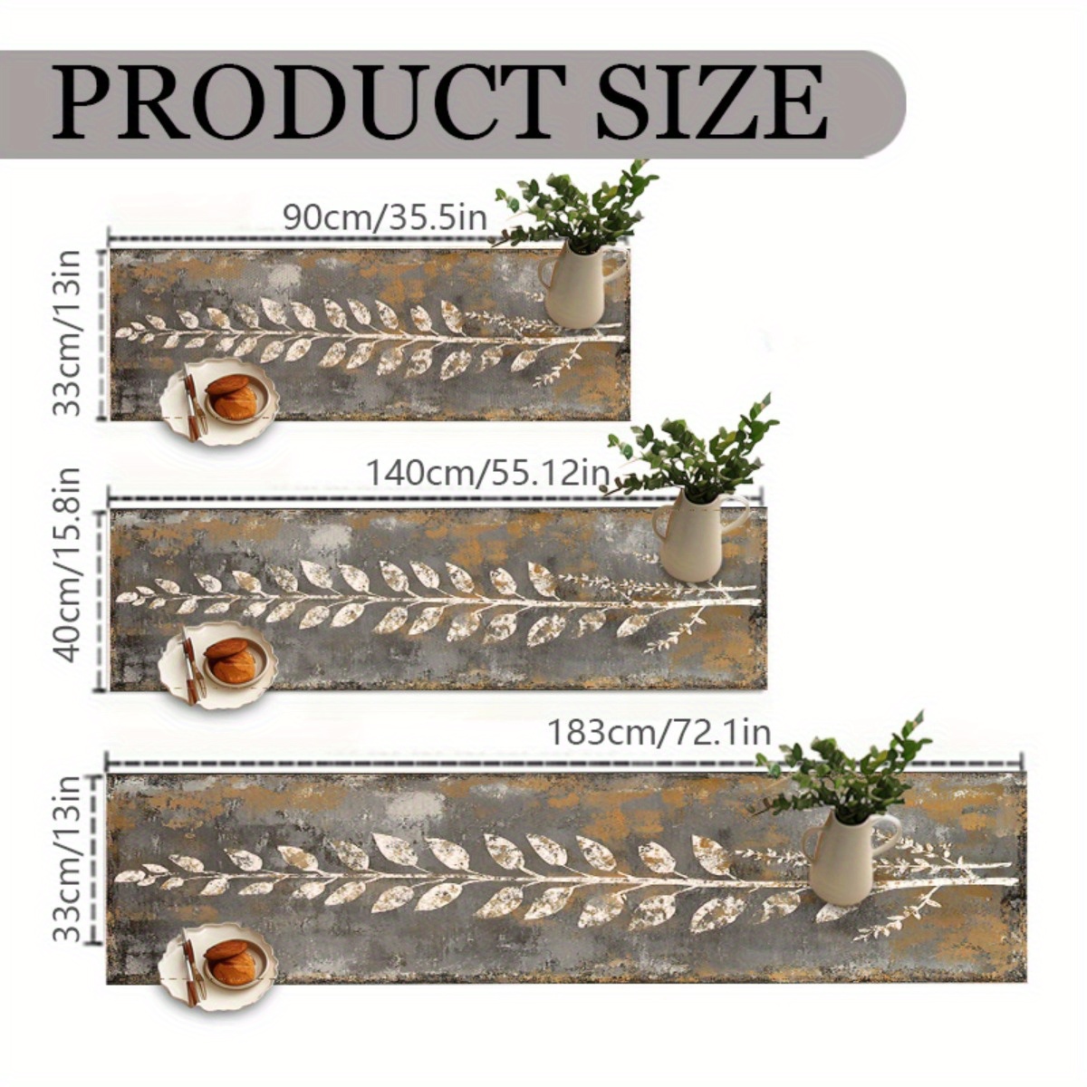 Taplak Meja Daun Putih Abu-abu - Christmas Table Runner ulasan dan harga