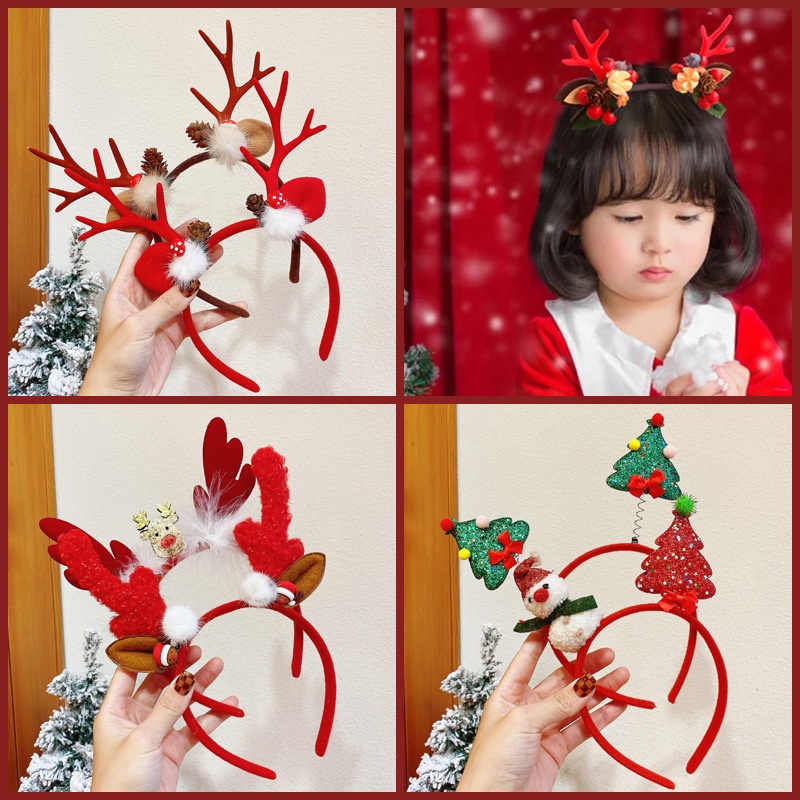 1-15 Buah Ikat Kepala Natal Ta - Reindeer Antlers Headband ulasan dan harga