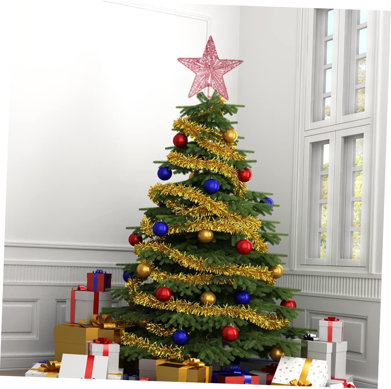 Hiasan Puncak Pohon Natal Bint - Star Tree Topper ulasan dan harga