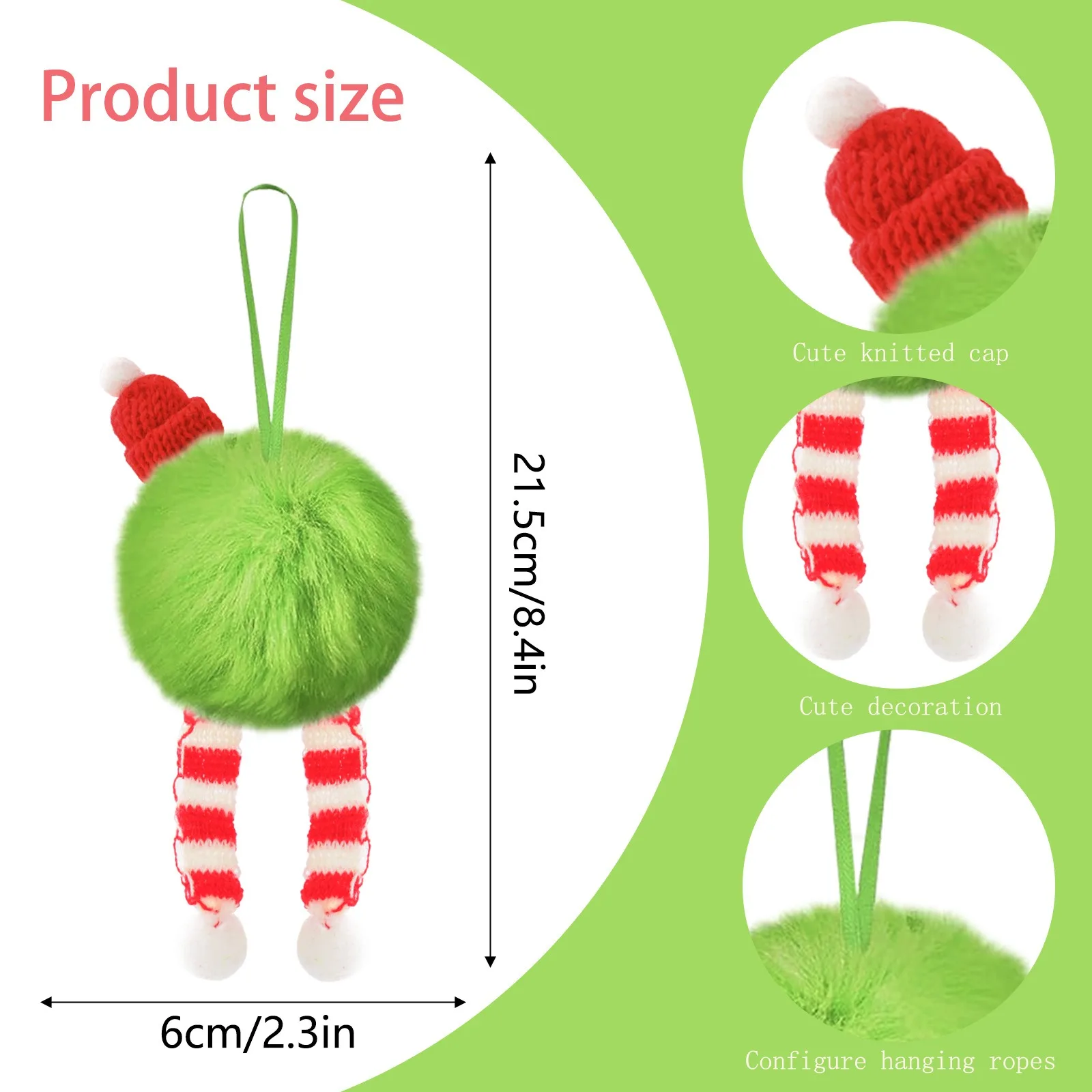 Hiasan Bola Natal Hijau Panjan - Santa Hat Plush ulasan dan harga