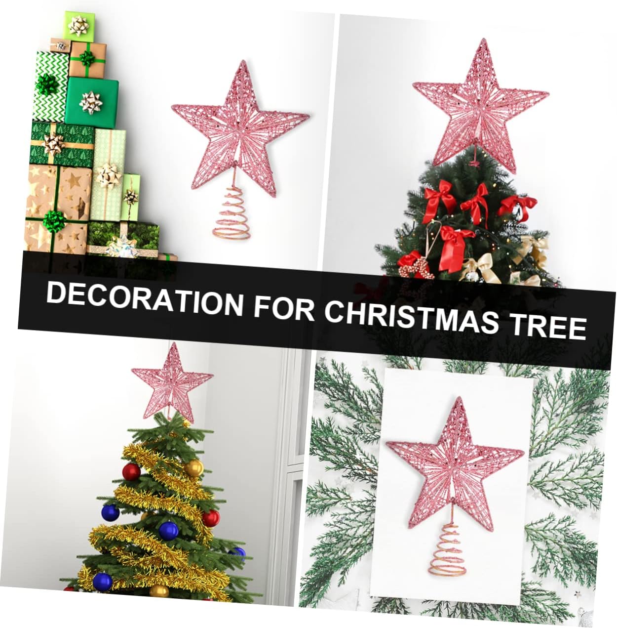 Dekorasi pohon Natal, 20 punca - Star Tree Topper ulasan dan harga