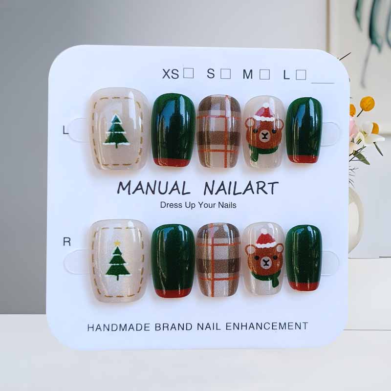 10 Pcs Kuku Palsu Natal Seteng - Christmas Tree Artificial ulasan dan harga