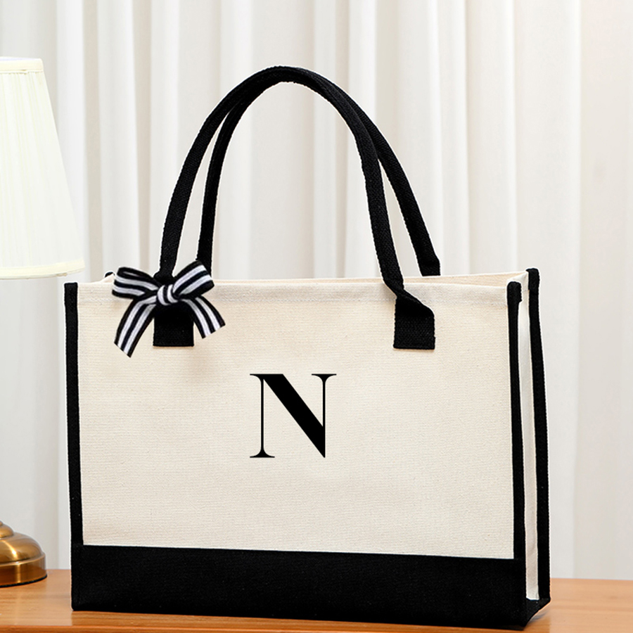 Tas jinjing huruf kanvas seder - Ribbon Bow Gift ulasan dan harga