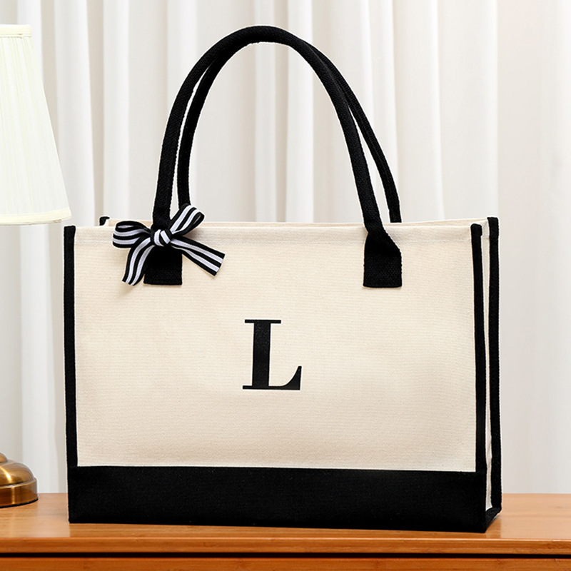 Tas jinjing huruf kanvas seder - Ribbon Bow Gift ulasan dan harga