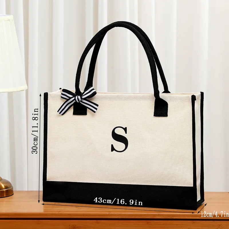 Tas jinjing huruf kanvas seder - Ribbon Bow Gift ulasan dan harga