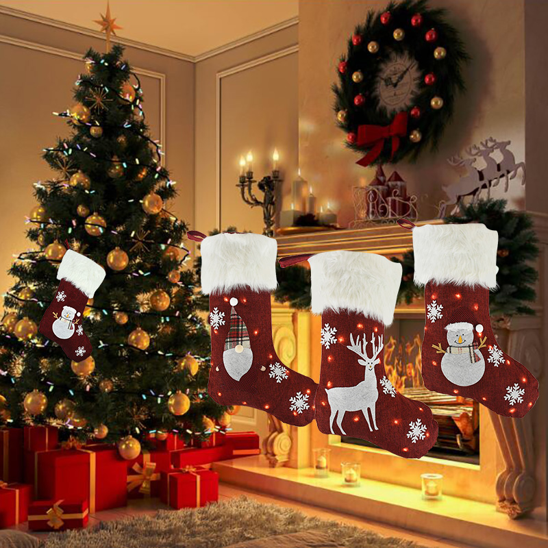 Kaus Kaki Natal dengan Lampu L - Christmas Stocking Hanging ulasan dan harga