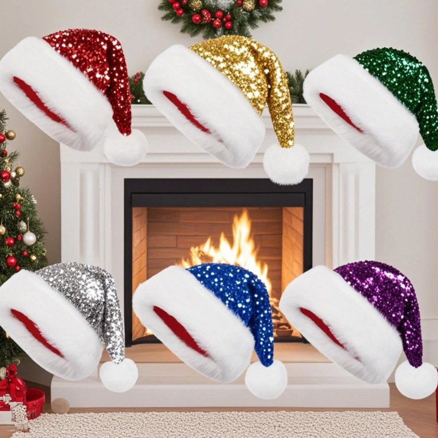 Topi Natal Payet Topi Santa Cl - Santa Hat Plush ulasan dan harga