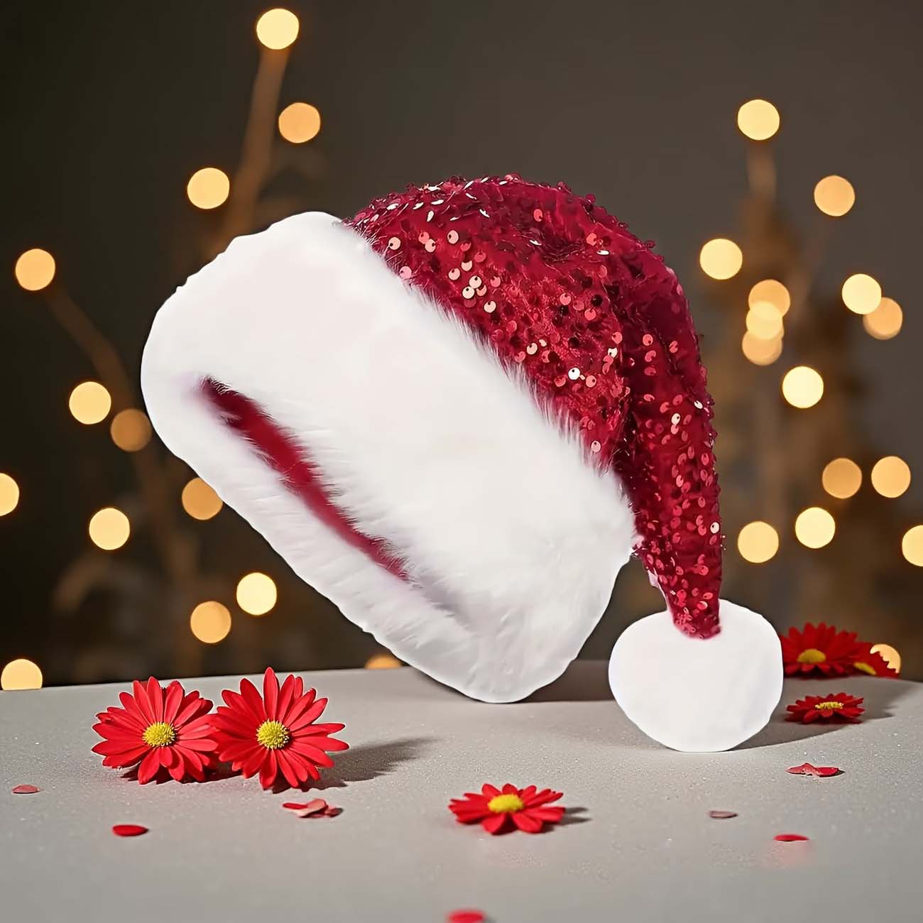 Topi Natal Payet Topi Santa Cl - Santa Hat Plush ulasan dan harga