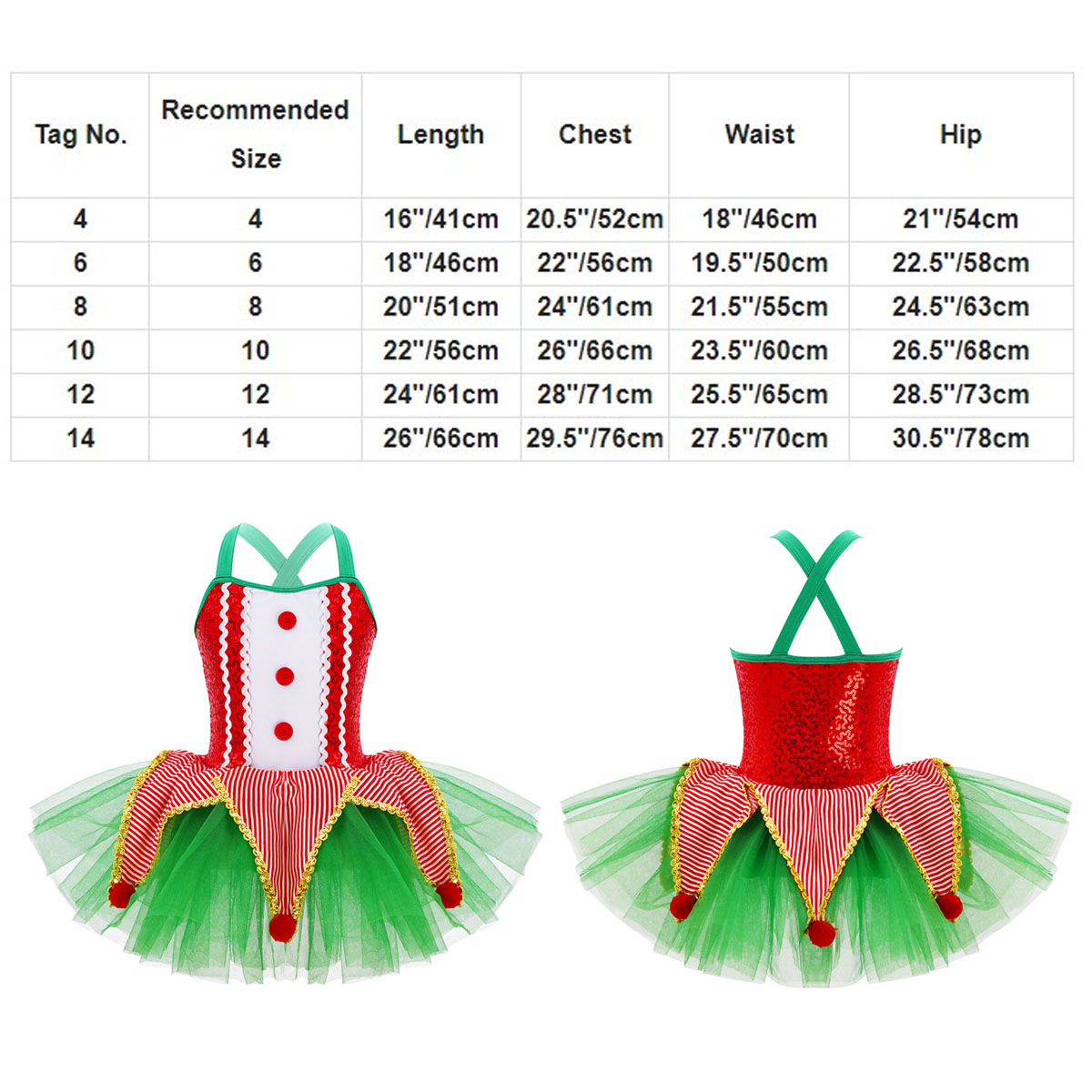 Gaun Tari Tutu Balet Payet Tan - Elf Costume Christmas ulasan dan harga